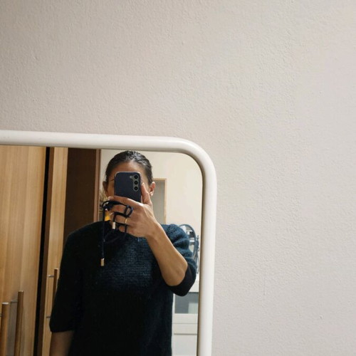 Cos knitted top green like new, thin wool with 3/4 sleeve