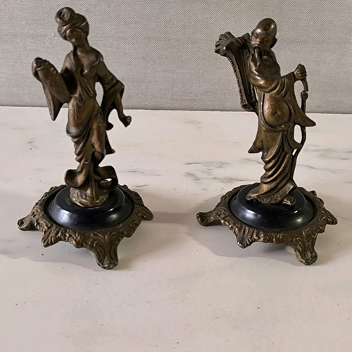 Bronze figurines used, Asian art statues from 1950