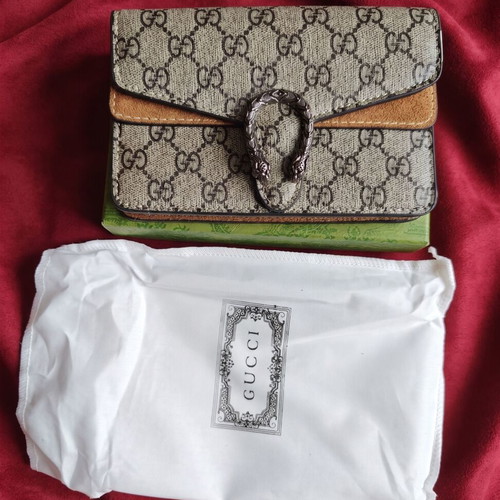 Gucci Dionysus shoulder bag used, super mini edition, beige and brown