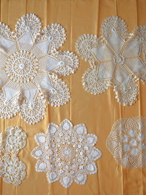 Handmade doilies new in various sizes and designs