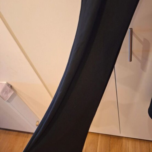 Elastic bell-bottom pants one size fits S and M like new, black and white