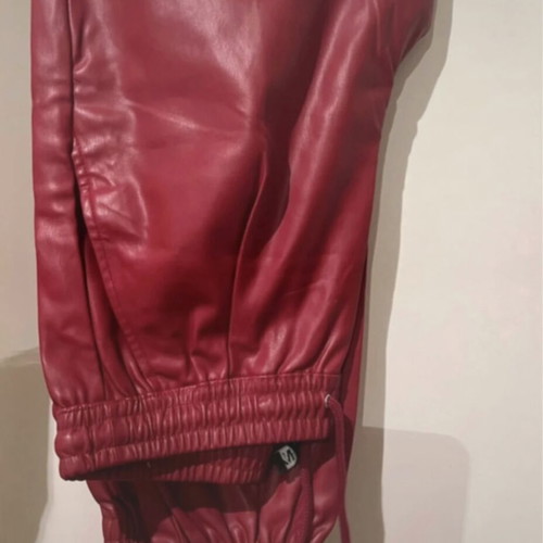 Zara leather pants like new, red, size XS 34
