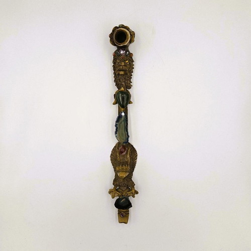 Handmade pipe with semi-precious stones used