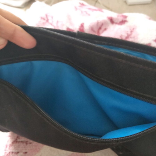 Calvin Klein Jeans shoulder bag used, black, synthetic with leather details