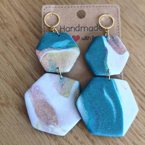 Handmade earrings from fimo multicolor, new