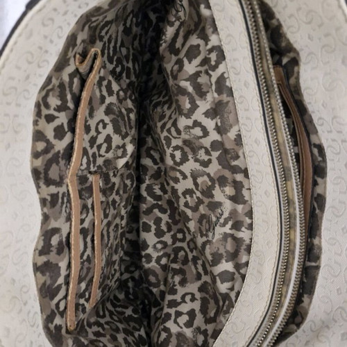 Guess bag large like new, white with charm