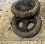 Wheelchair rear wheels 12 inch used, pair with black rim