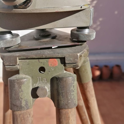 Carl Zeiss Iena Levelling Instrument used with wooden case and tripod