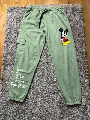 Joggers with Mickey Mouse print used, size L