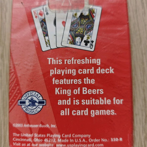 Budweiser original playing cards new, pack of 2