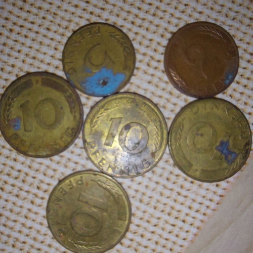 Coin lot used with German marks and Greek drachmas