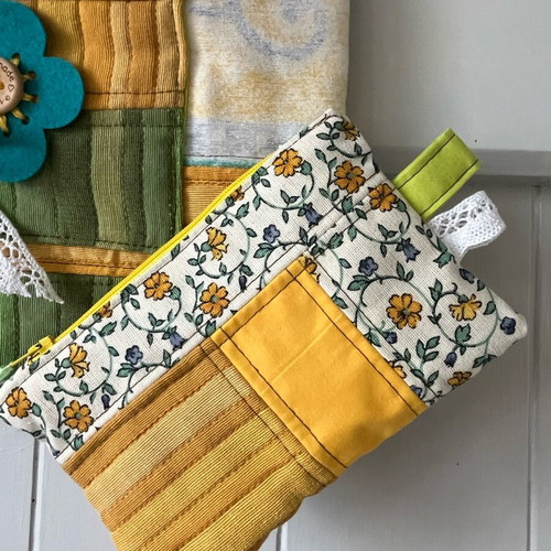 Tote bag and small purse for little girl new, yellow and green
