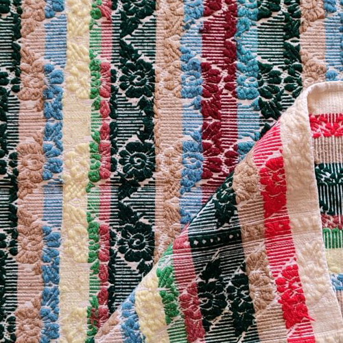Vintage knitted wool quilt blanket used, 1970s