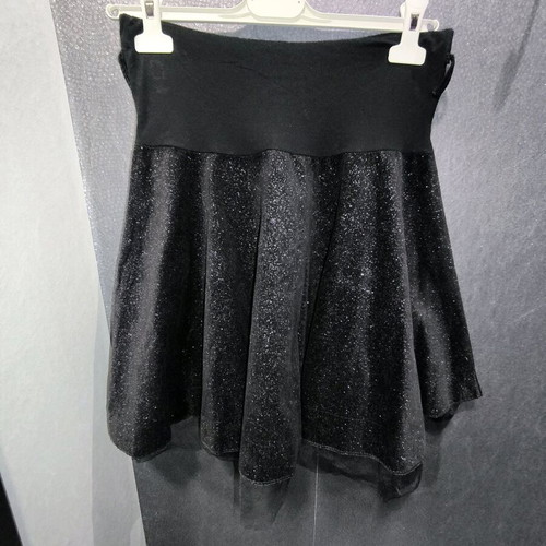 Vintage black velvet skirt like new with silver thread and tulle
