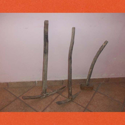Outdoor tools used, baripoula, chisel, pickaxe, vintage set