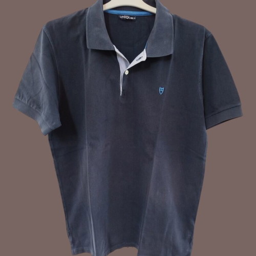 Unique men's polo shirt, navy blue, XXL