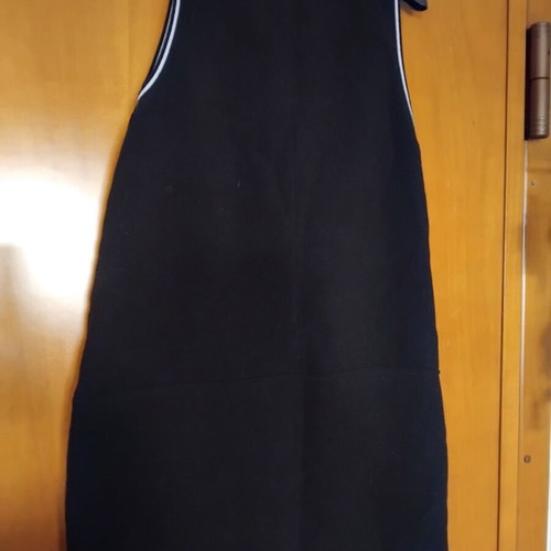 Stradivarius mini black dress with white trim and chest transparency like new