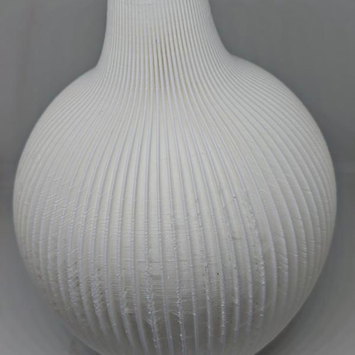 Modern white 3D printed vase like new with organic design