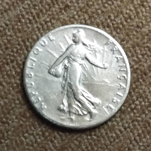France 50 Centimes 1916 silver coin 0.835, 2.5g rare