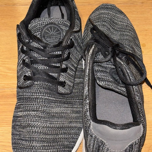 Men's athletic shoes used, gray with black laces, size 45