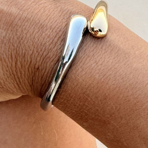 Two-tone bracelet stainless steel gold and silver, new