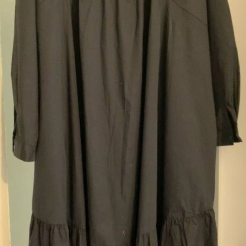 Zara Boho Oversize Dress L Black Cotton Poplin Like New