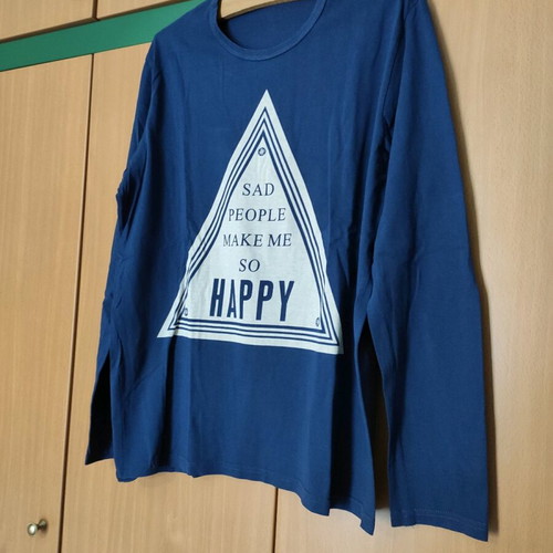 Men's long-sleeve So Size shirt like new, blue with print