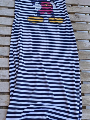 Maxi striped dress with Mickey like new, white and blue
