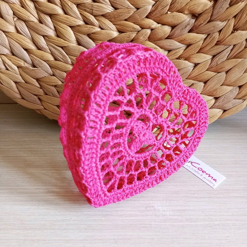 Handmade knitted heart box new with surprise gift