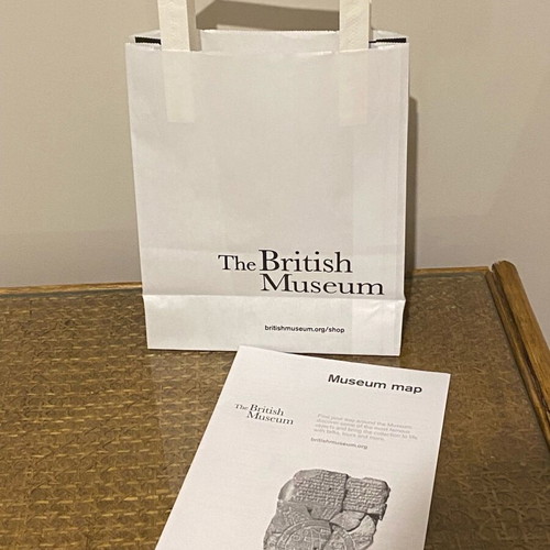 Authentic British Museum bag and map used with free Tate map