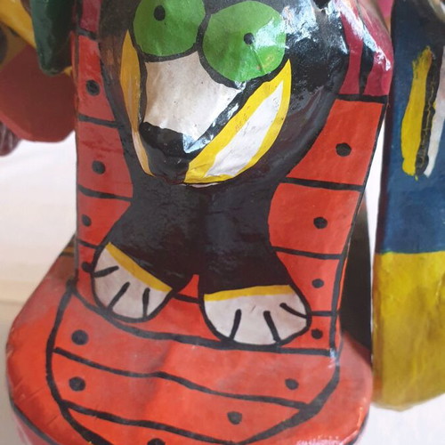 Papier-mâché animals like new, pack of 2 handmade