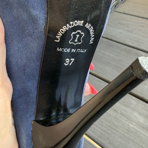 Sagiakos Kastori ankle boots like new, blue gray, high heel