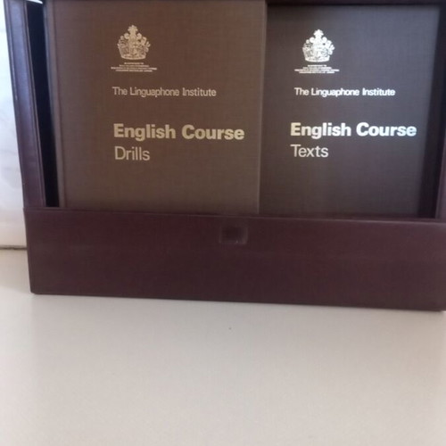 English language learning set with cassettes and books