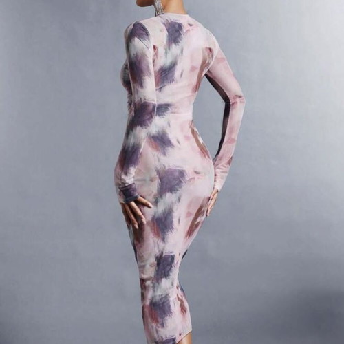 Shein dress, pink multicolor, size S