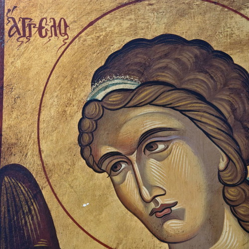 Handmade Angel of the Lord painting used, signed 1988