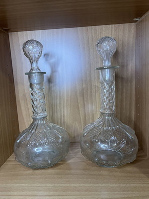 Glass carafes set 1950s like new