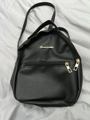 Mini backpack new black 25×20 cm
