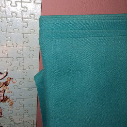 Linen fabric new, turquoise 2.5 meters double width