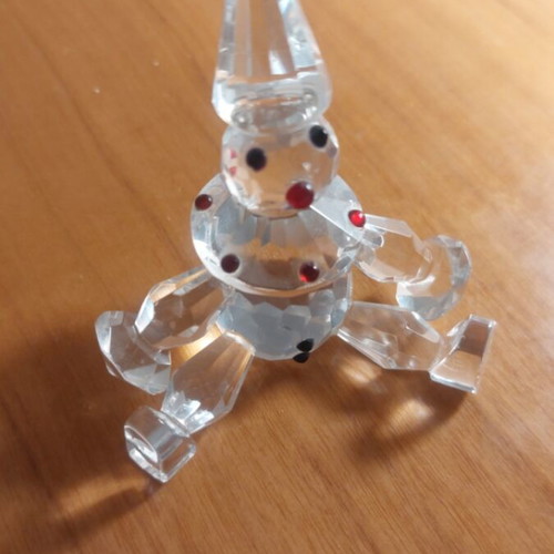 Crystal decorative clown like new with red stones