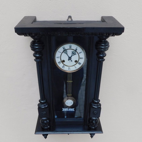 Junghans wooden wall clock neoclassical style, about 130 years old