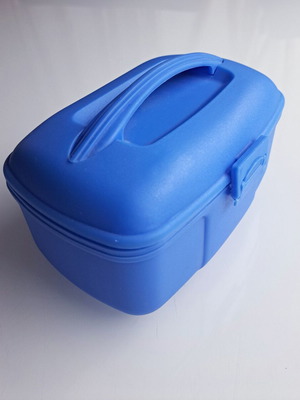 Mini hard type toiletry bag blue like new