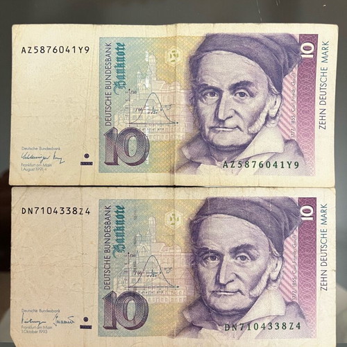 German marks used, set of 2 pieces 1989