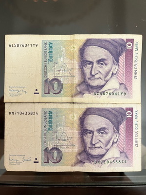 German marks used, set of 2 pieces 1989