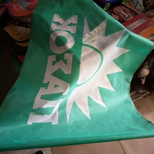 PASOK flag like new with white plastic pole