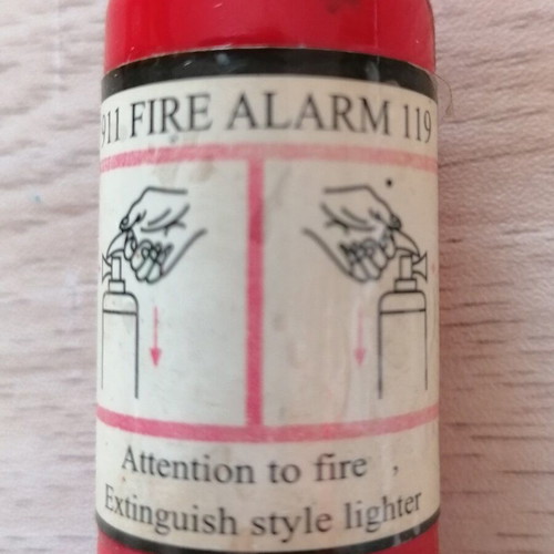 Mini Lighter ''Fire Extinguisher'' 911 Fire Alarm 119 used red