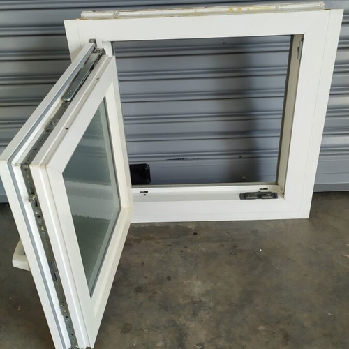 PVC window, frosted glass, 60x62 cm, no screen