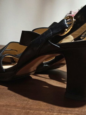 Regina sandals used, leather, size 38, black