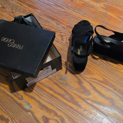 Feng Shoe black platform sandals size 41 new