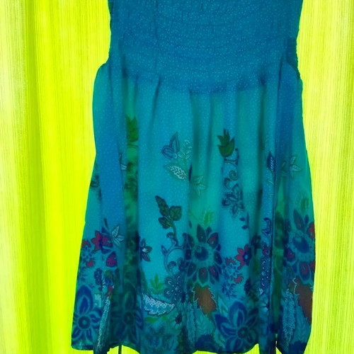 Large Italian strapless women's dress used, viscose fabric
