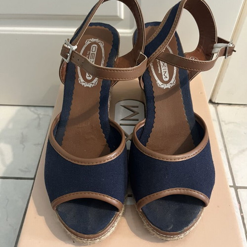 Dexim platform sandals used, blue, size 38